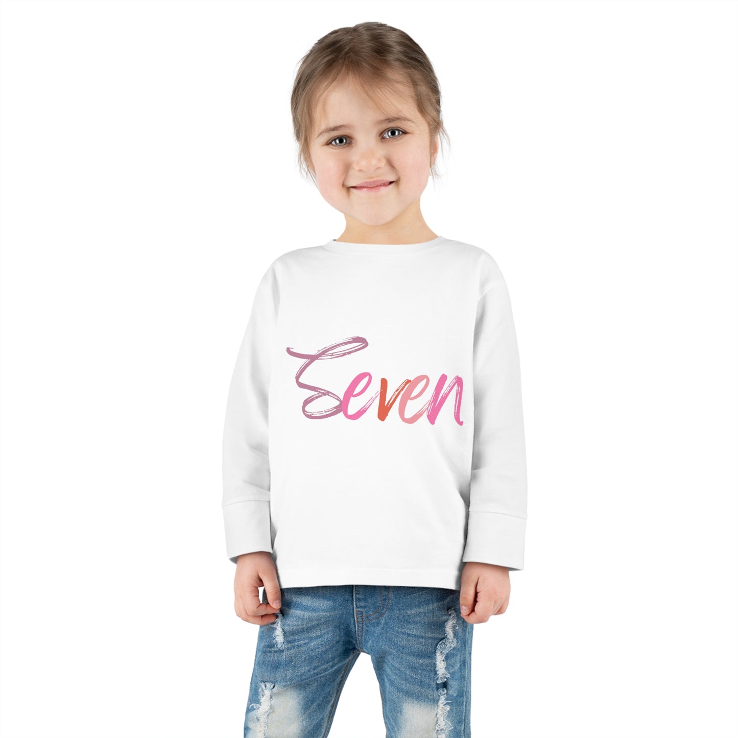 Long Sleeve Age Tee Shirt For 7-year-old Unisex Kids