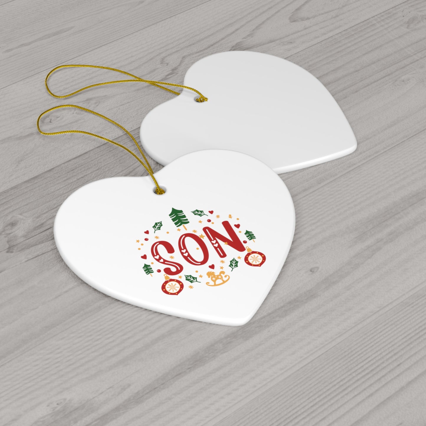 SON - Christmas Ceramic Ornament, Christmas Gifts, Christmas Party, 4 Shapes