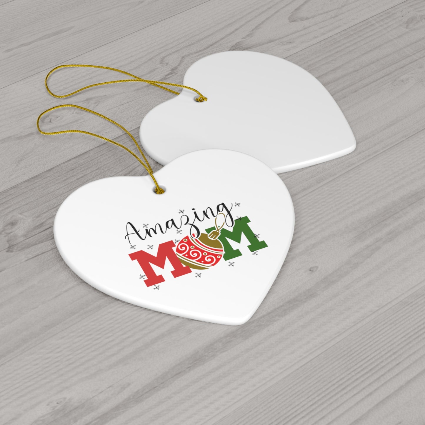 AMAZING MOM - Christmas Ceramic Ornament, Christmas Gifts, Christmas Party, 4 Shapes