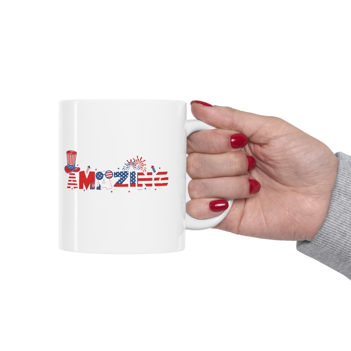 Red White Blue Amazing Ceramic Mug 11oz