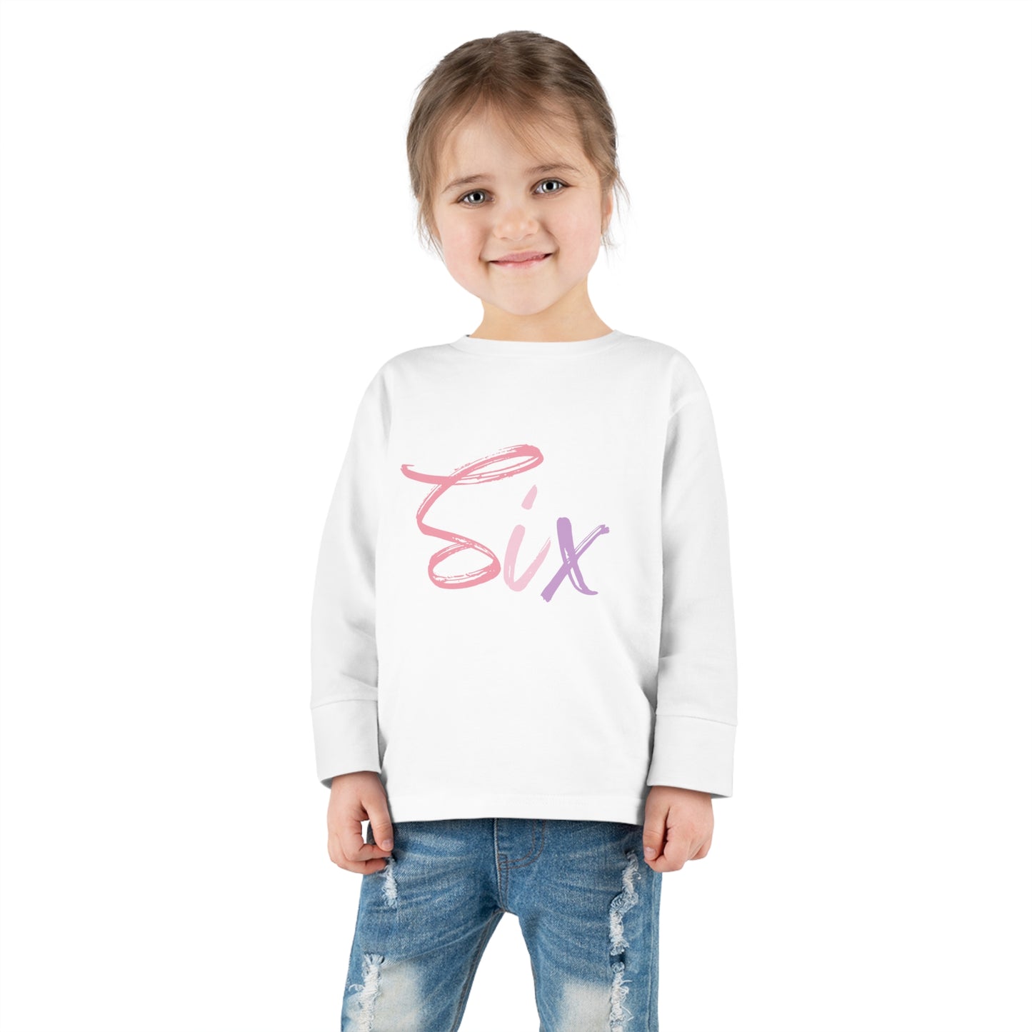 Long Sleeve Age Tee Shirt For 6 Year Old Unisex Kids