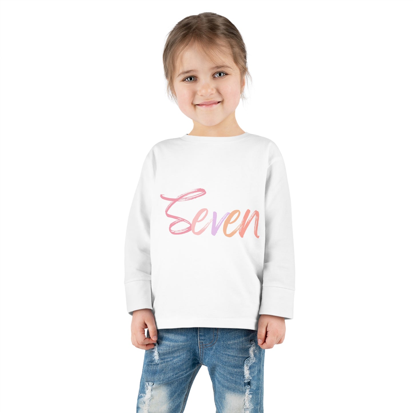 Long Sleeve Age Tee Shirt For 7 Year Old Unisex Kids