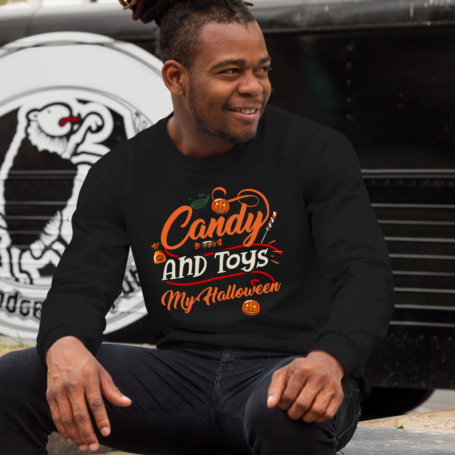 Halloween Candy and Toys Sweatshirt, Halloween Gift Sweatshirt, Halloween Sweater, Cute Halloween Sweatshirt, Funny Halloween Sweatshirt