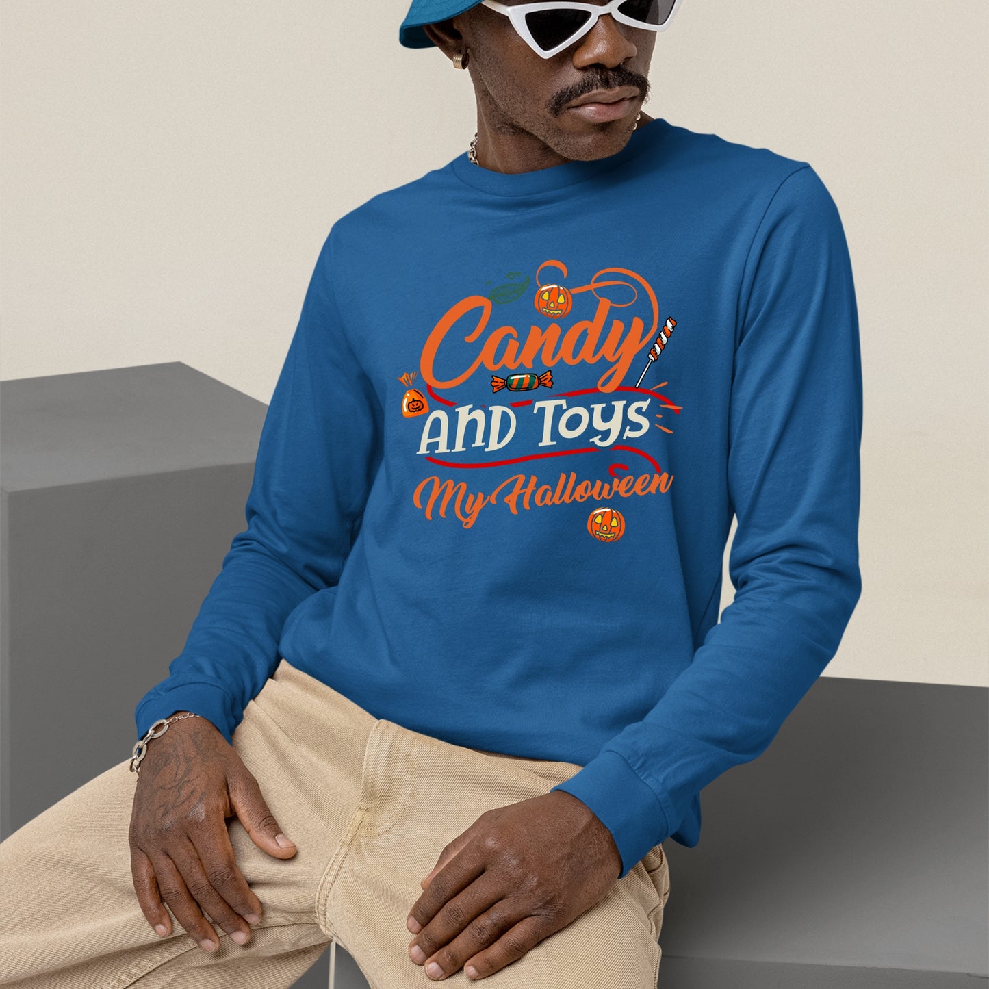 Halloween Candy and Toys Sweatshirt, Halloween Gift Sweatshirt, Halloween Sweater, Cute Halloween Sweatshirt, Funny Halloween Sweatshirt