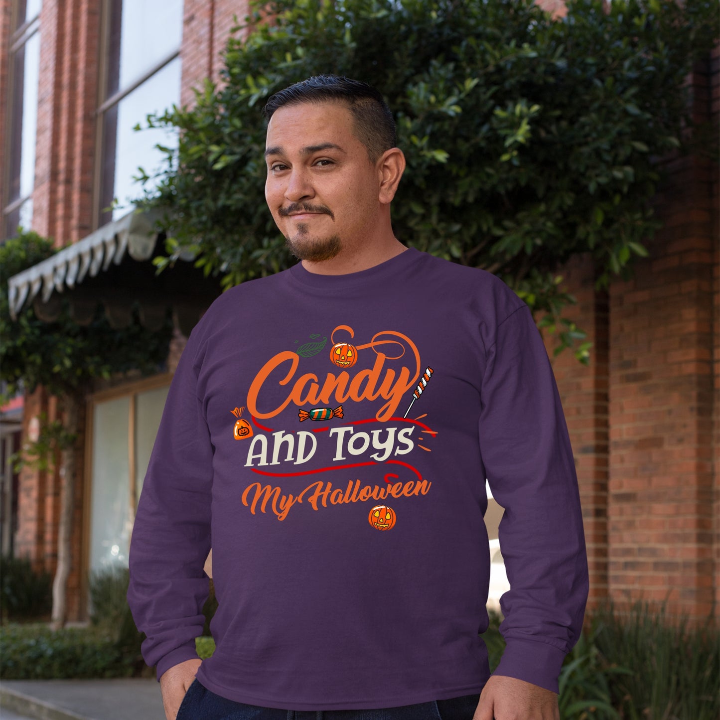 Halloween Candy and Toys Sweatshirt, Halloween Gift Sweatshirt, Halloween Sweater, Cute Halloween Sweatshirt, Funny Halloween Sweatshirt
