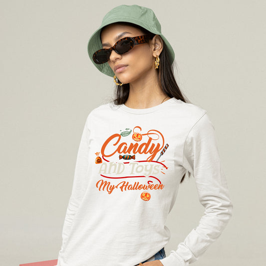 Halloween Candy and Toys Sweatshirt, Halloween Gift Sweatshirt, Halloween Sweater, Cute Halloween Sweatshirt, Fall Sweatshirts