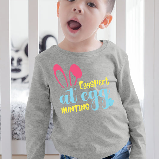 Eggspert At Egg Hunting - Toddler Long Sleeve Tee