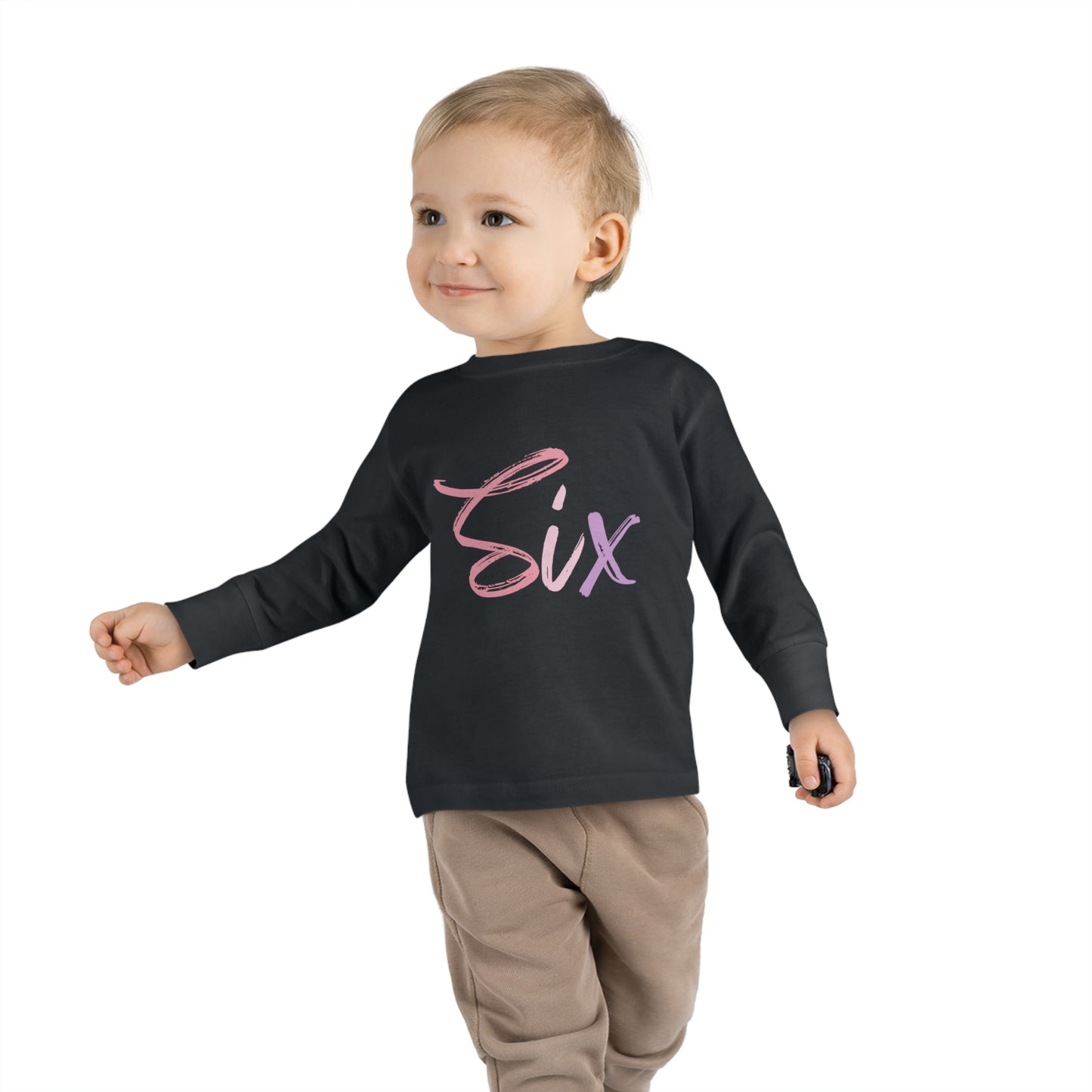Long Sleeve Age Tee Shirt For 6 Year Old Unisex Kids