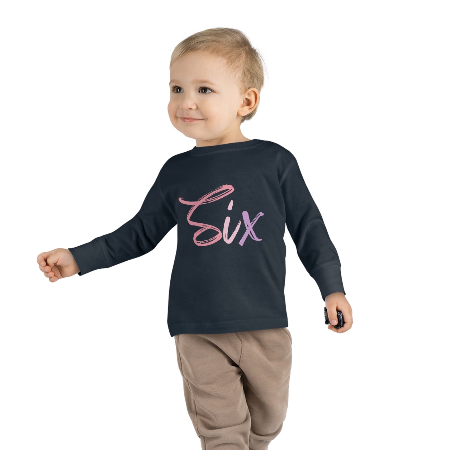 Long Sleeve Age Tee Shirt For 6 Year Old Unisex Kids