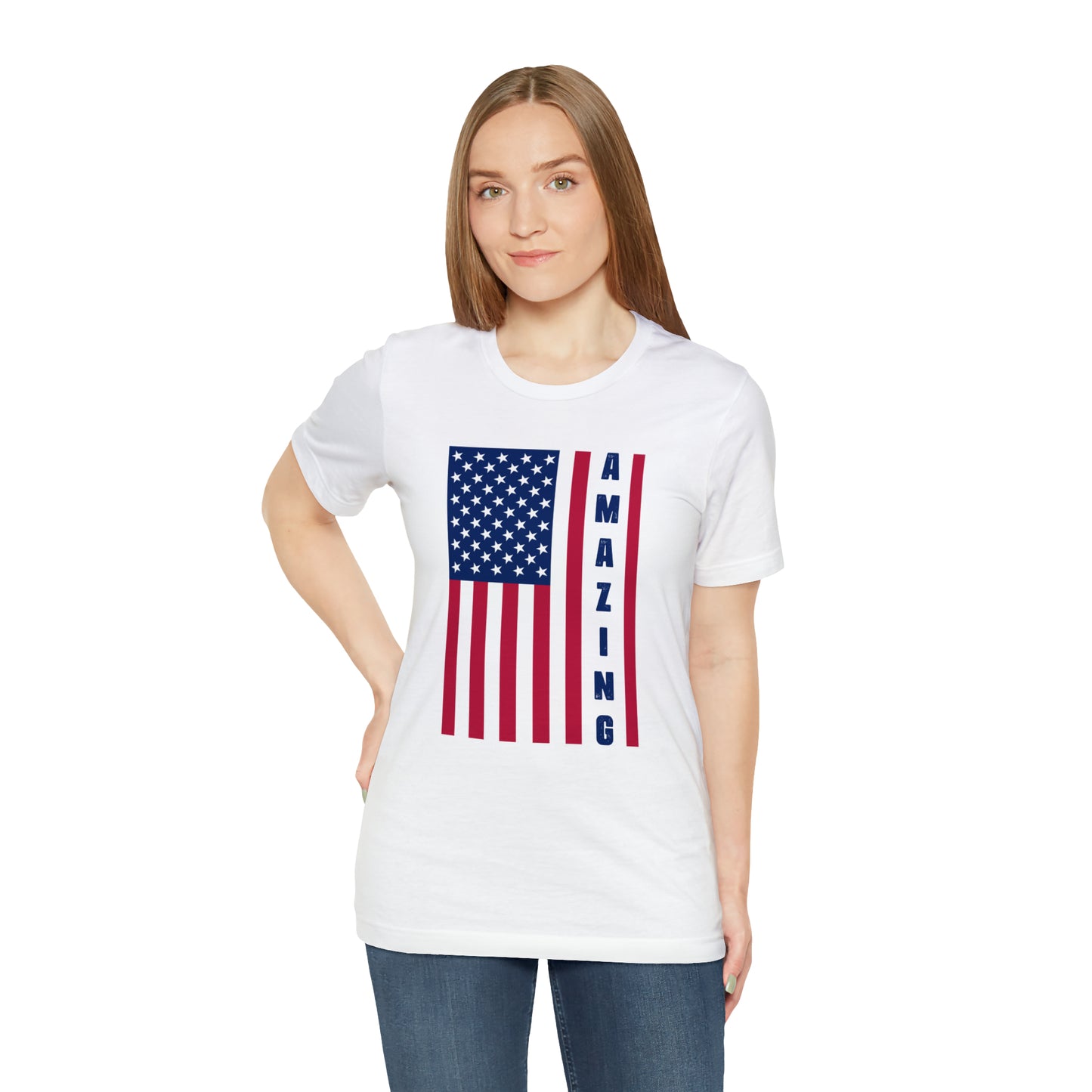 Amazing US Flag Unisex Jersey Short Sleeve Tee