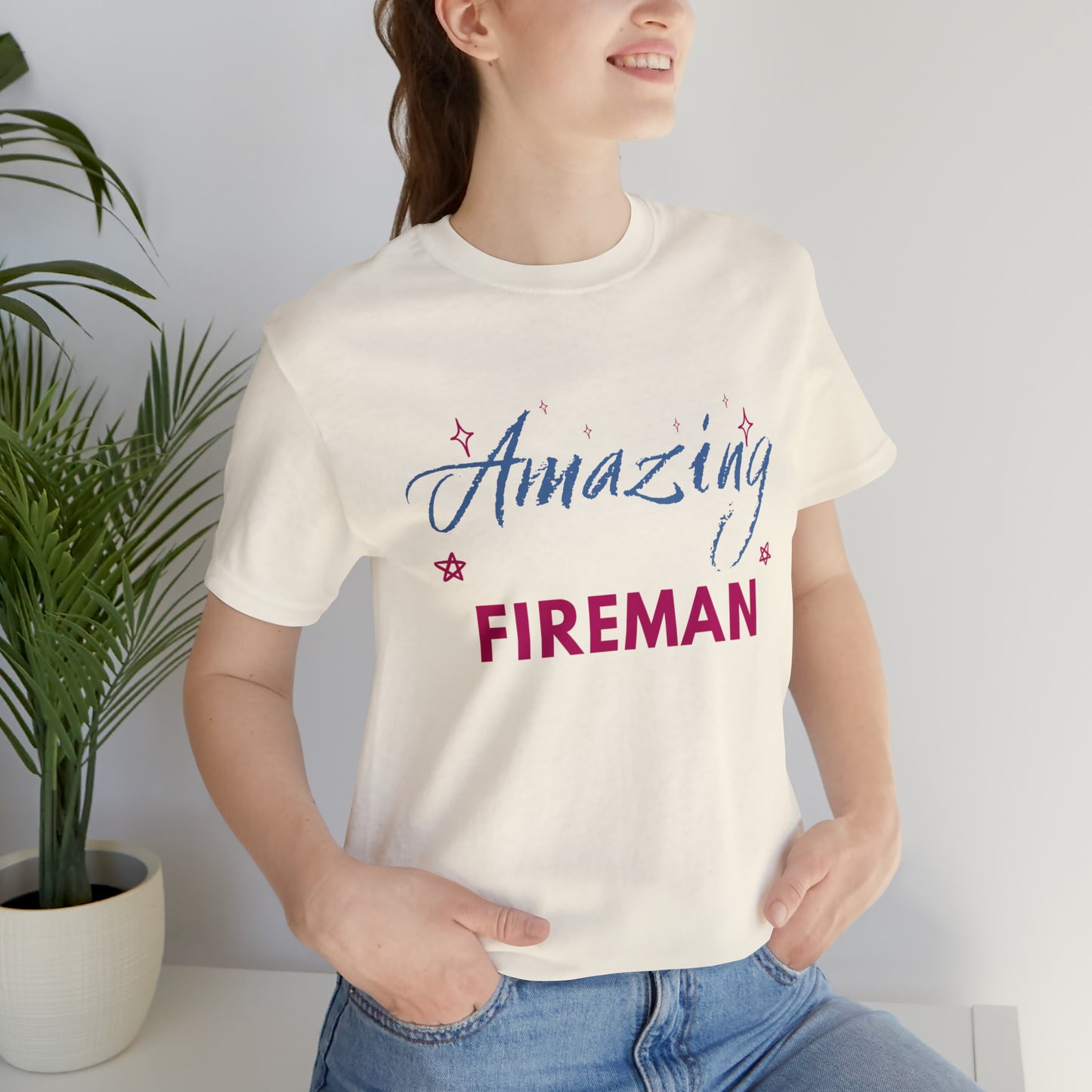 Amazing Fireman Unisex Jersey Short Sleeve Tee