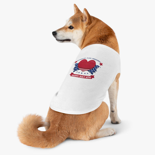 Barbeque Flag Fireworks Pet Tank Top