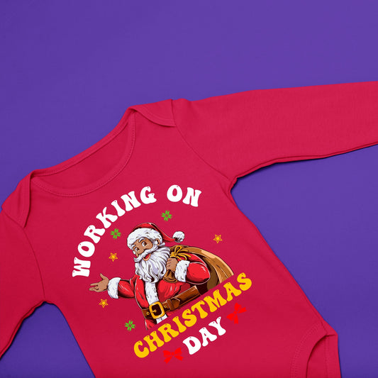 Working on Chirstmas, Onesie Long Sleeves, Christmas Clothing, Christmas Sweatshirts, Christmas Shirts, Christmas Decor, Christmas