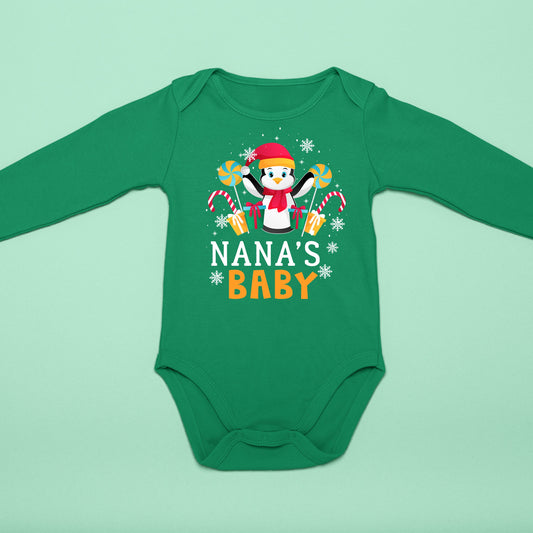 Nana's Baby, Onesie Long Sleeves, Christmas Clothing, Christmas Sweatshirts, Christmas Shirts, Christmas Decor, Christmas
