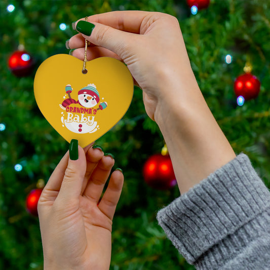 GRANDMA'S BABY - Christmas Ceramic Ornament, Christmas Gifts, Christmas Party, 4 Shapes