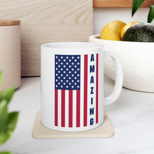 Amazing: US Flag Ceramic Mug 11oz