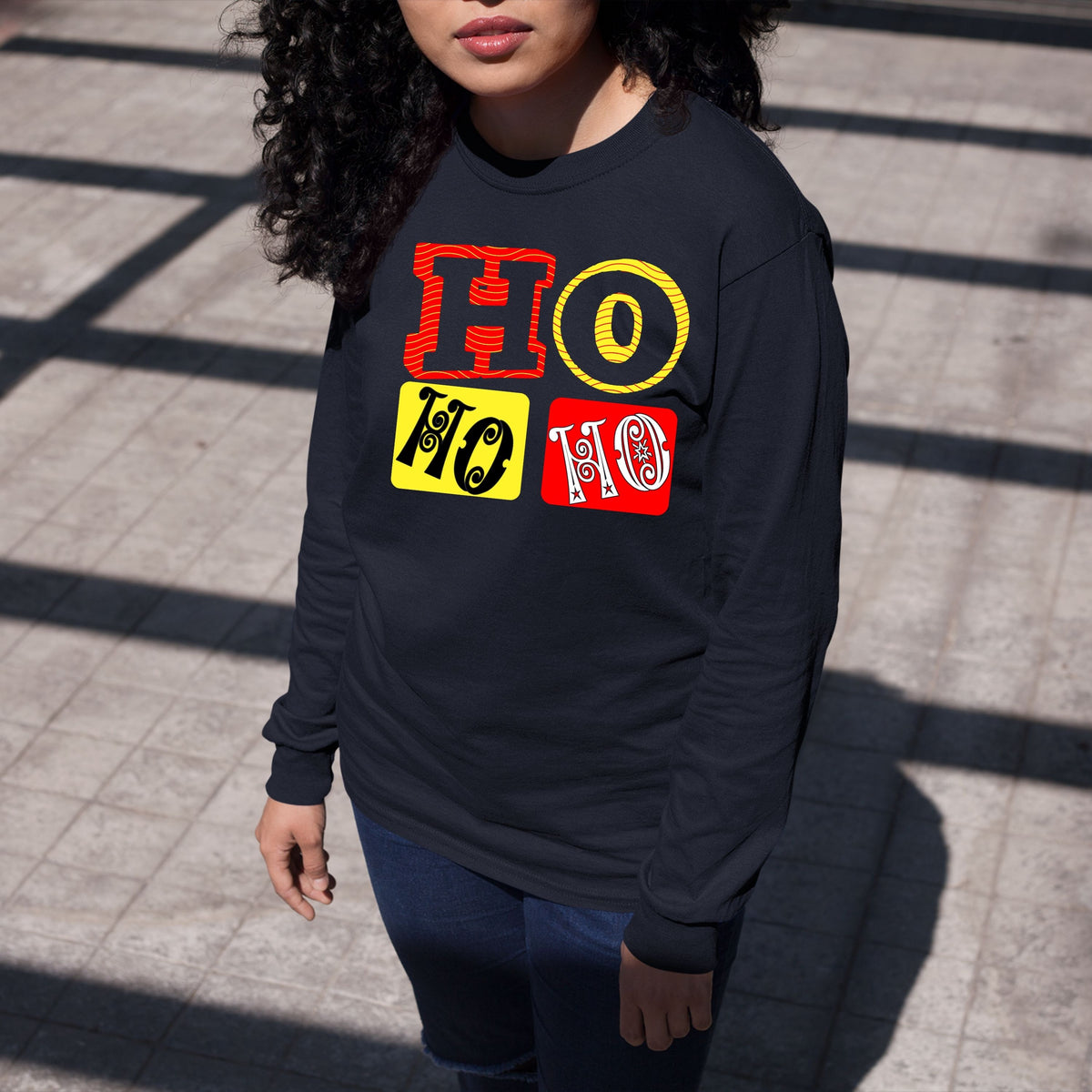 Ho Ho Ho, Christmas Long Sleeves, Christmas Crewneck For Women, Christmas Sweatshirt, Christmas Present, Christmas Sweater