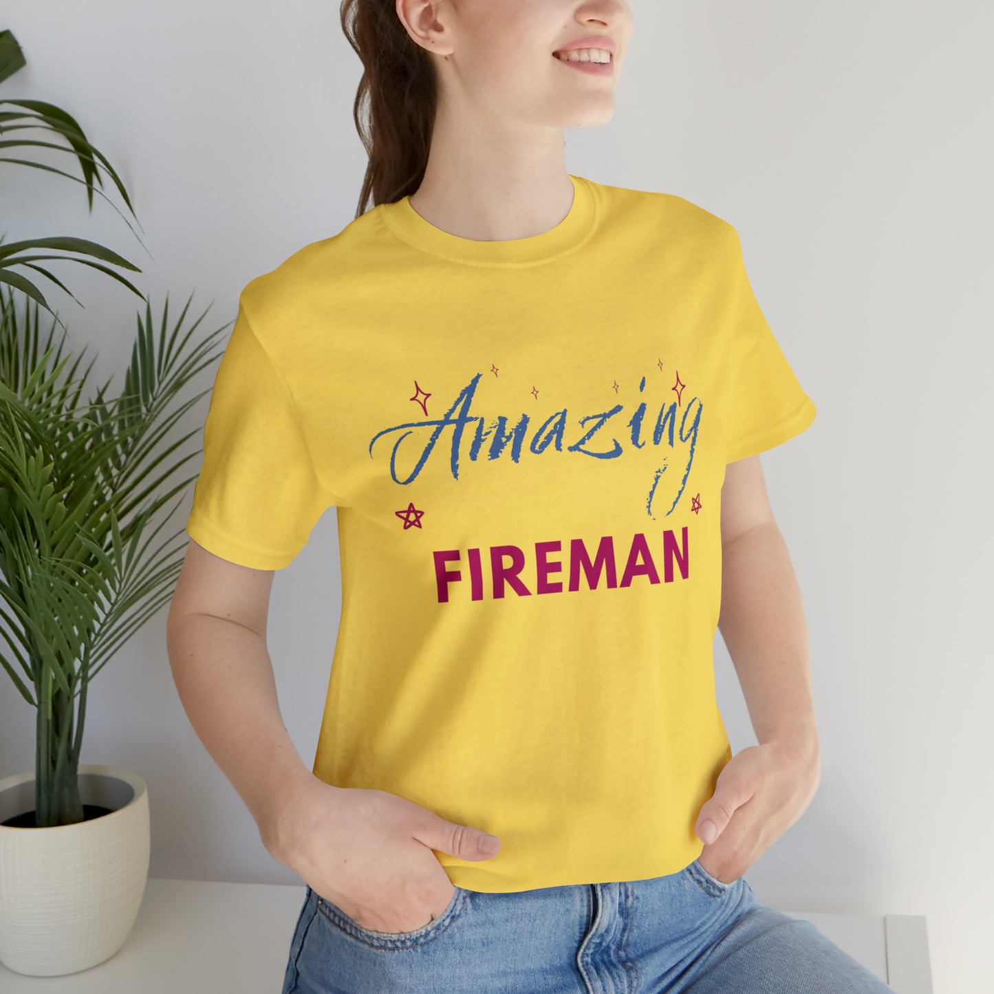 Amazing Fireman Unisex Jersey Short Sleeve Tee