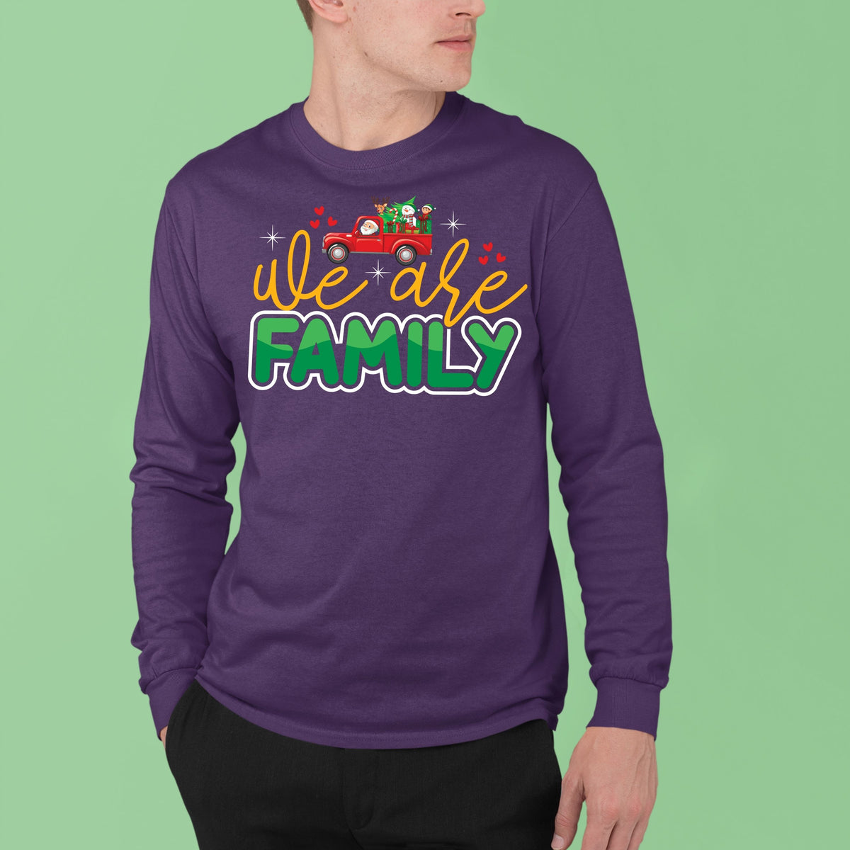 We Are Family, Christmas Crewneck For Men, Christmas Sweatshirt, Christmas Sweater, Christmas Long Sleeves, Christmas Present