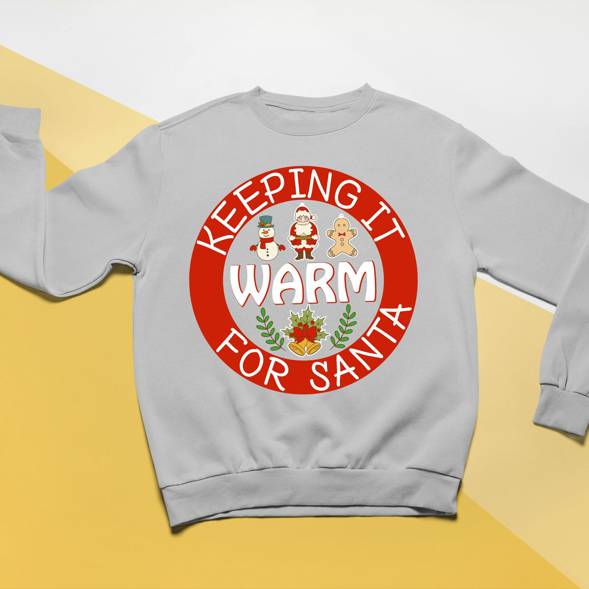 Keeping It Warm for Santa, Christmas Sweatshirt, Christmas Long Sleeves, Christmas Crewneck For Youth, Christmas Sweater, Christmas Present