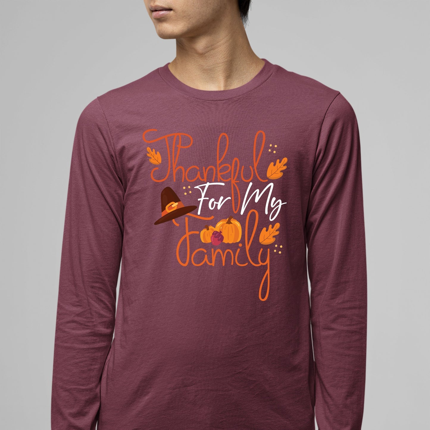 Thankful For My Family, Thanksgiving Sweatshirt, Thanksgiving Sweater for Men, Thanksgiving Gift Ideas, Cute Thanksgiving