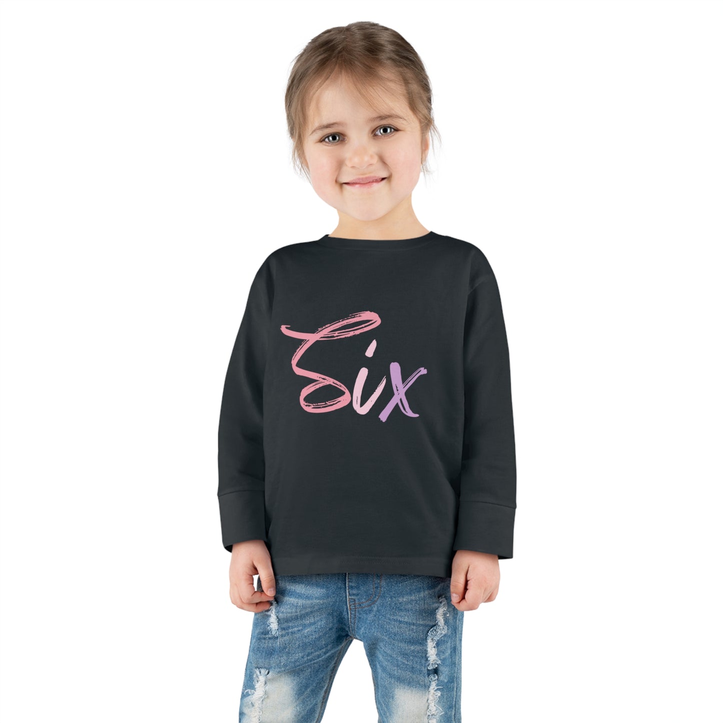 Long Sleeve Age Tee Shirt For 6 Year Old Unisex Kids