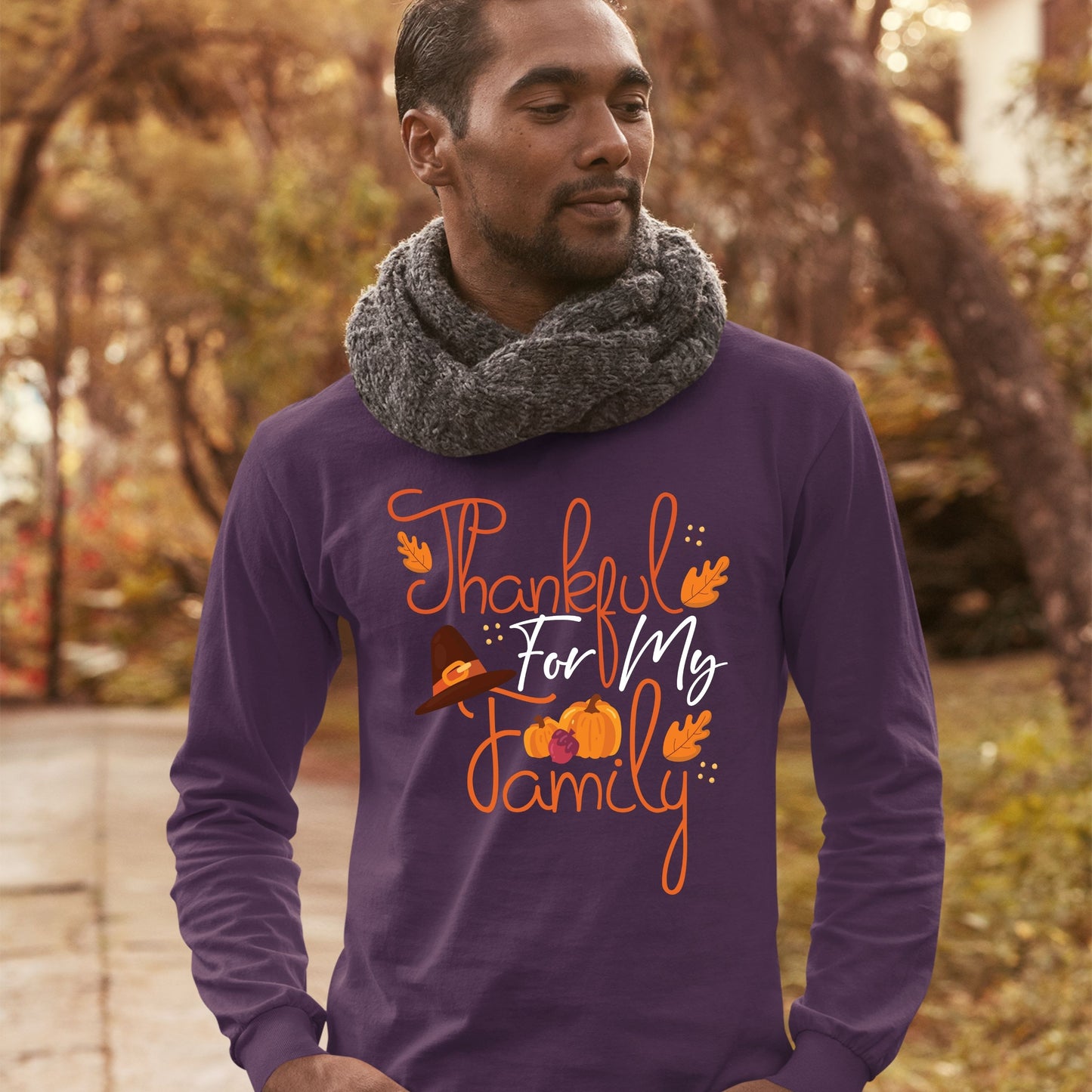 Thankful For My Family, Thanksgiving Sweatshirt, Thanksgiving Sweater for Men, Thanksgiving Gift Ideas, Cute Thanksgiving