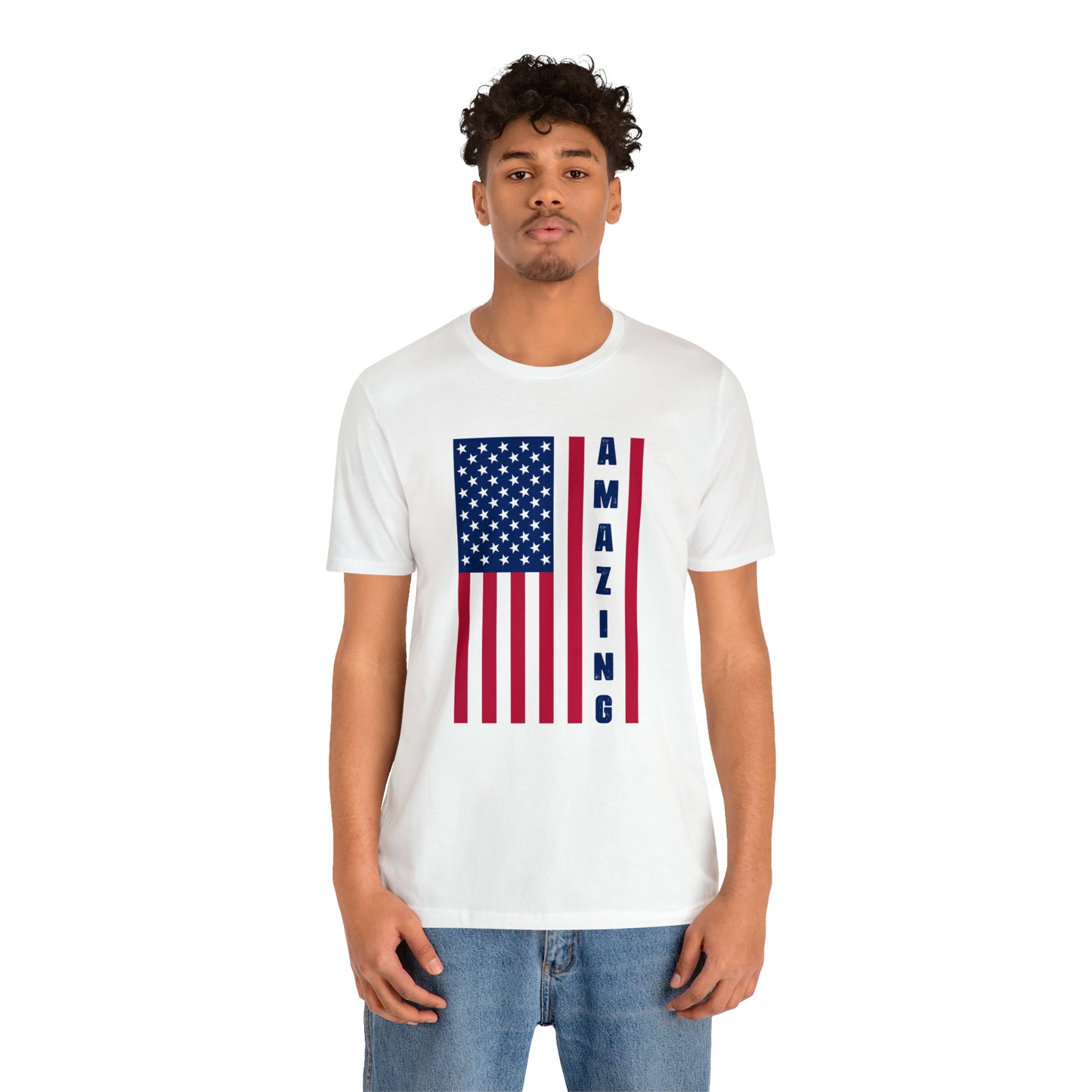 Amazing US Flag Unisex Jersey Short Sleeve Tee