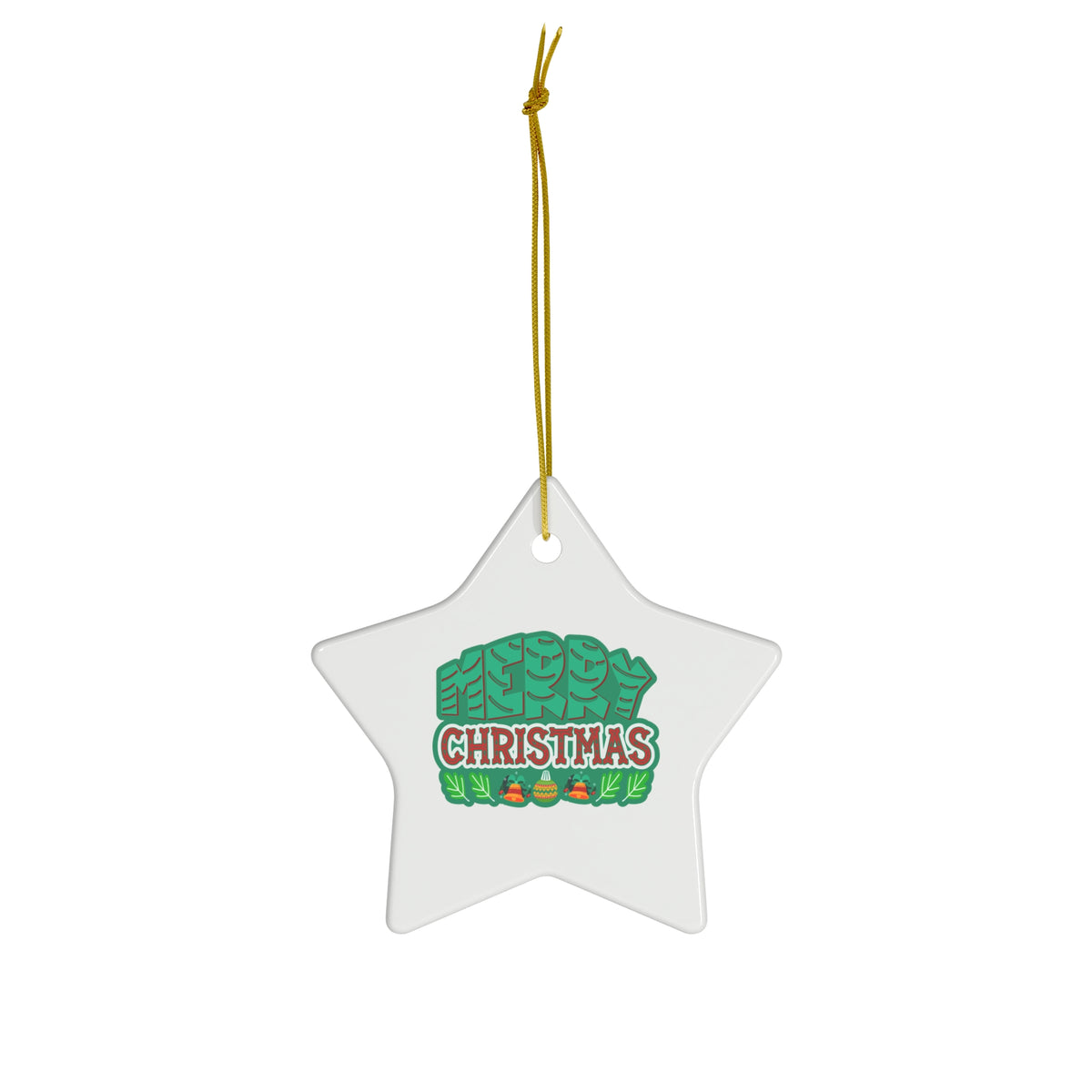 Merry Christmas - Christmas Ceramic Ornament, 4 Shapes