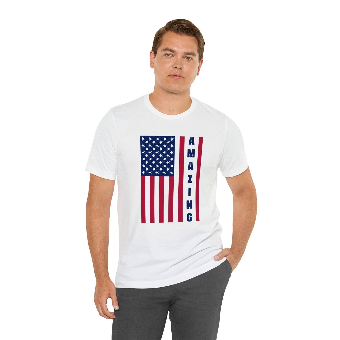 Amazing US Flag Unisex Jersey Short Sleeve Tee
