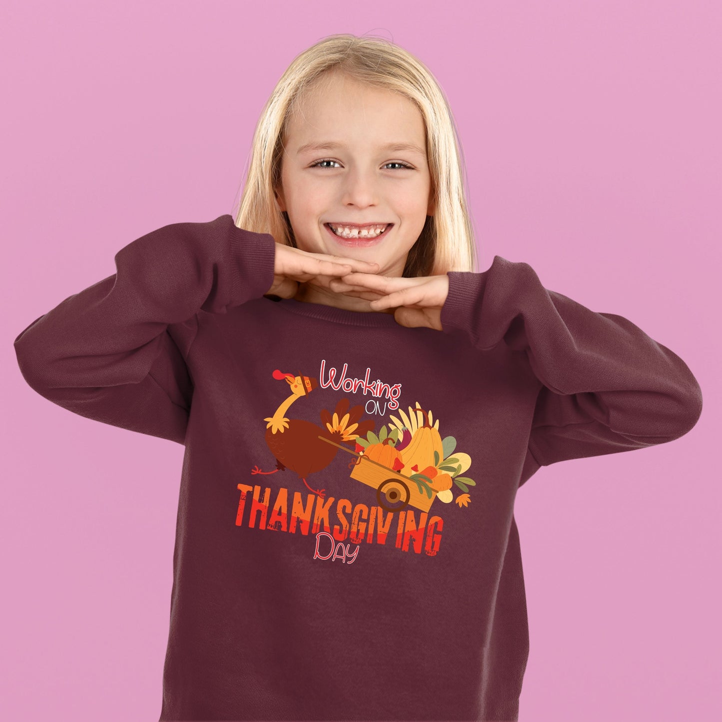 Working on Thanksgiving Sweatshirt, Thanksgiving Sweatshirt, Thanksgiving Sweater for Kid, Thanksgiving Gift, Cute Thanksgiving