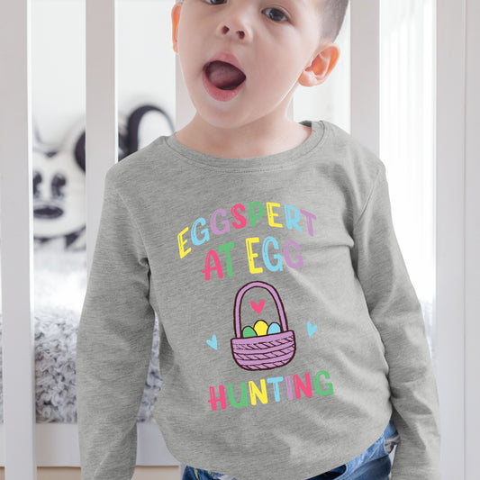 Eggspert At Egg Hunting - Toddler Long Sleeve Tee