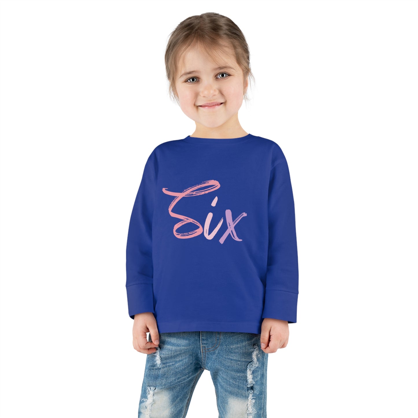 Long Sleeve Age Tee Shirt For 6 Year Old Unisex Kids