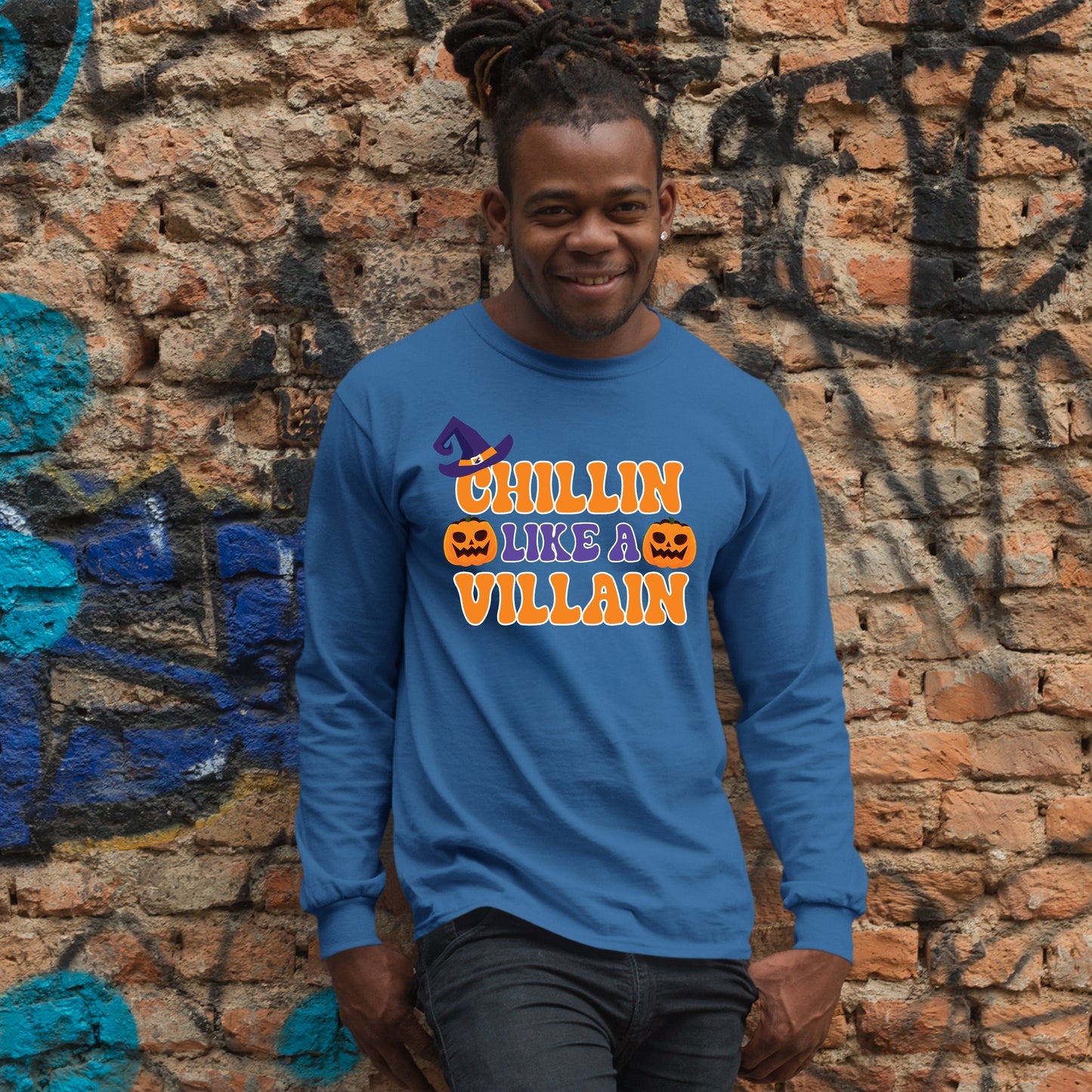 Halloween Chillin Like a Villian Sweatshirt, Halloween Gift Sweatshirt, Funny Halloween Sweatshirt, Halloween Design Shirt, Fall Sweatshirts