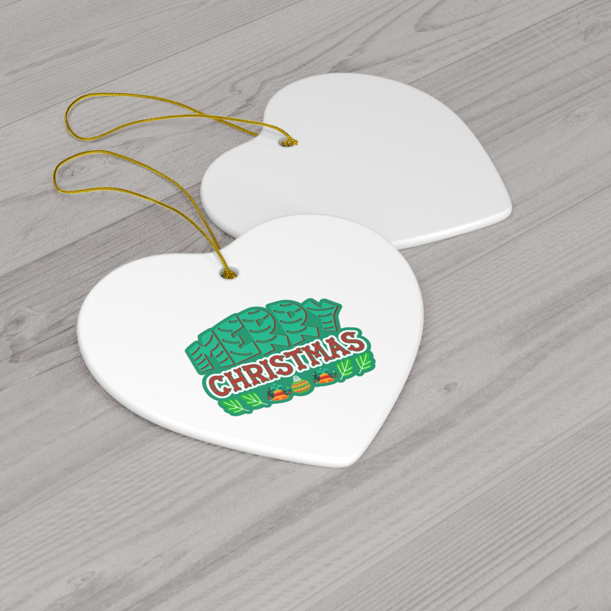 Merry Christmas - Christmas Ceramic Ornament, 4 Shapes