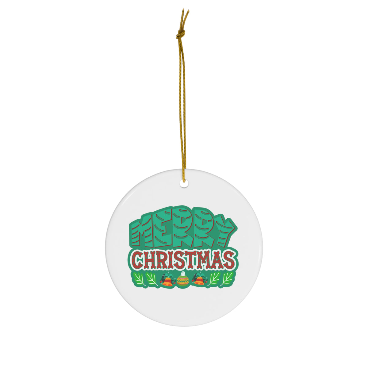 Merry Christmas - Christmas Ceramic Ornament, 4 Shapes