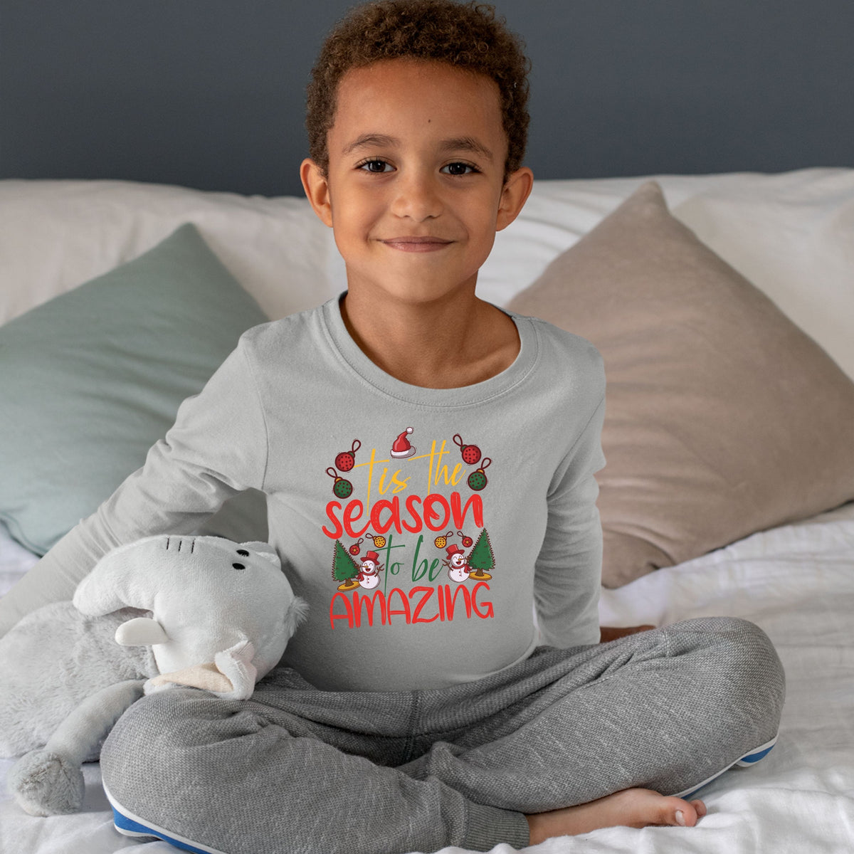 Tis the Season to Be Amazing, Christmas Crewneck For Youth, Christmas Sweatshirt, Christmas Long Sleeves, Christmas Sweater, Christmas Gift