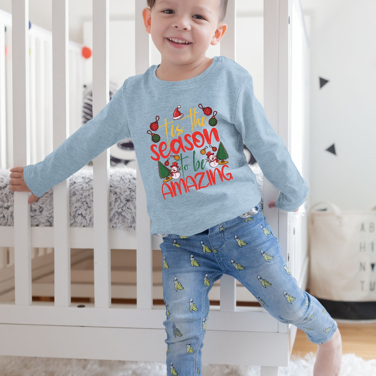 Tis the Season to Be Amazing, Christmas Crewneck For Youth, Christmas Sweatshirt, Christmas Long Sleeves, Christmas Sweater, Christmas Gift
