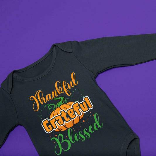 Thankful Grateful Blessed, Thanksgiving Bodysuit, Thanksgiving Onesies for kids, Thanksgiving Gift Ideas, Cute Thanksgiving
