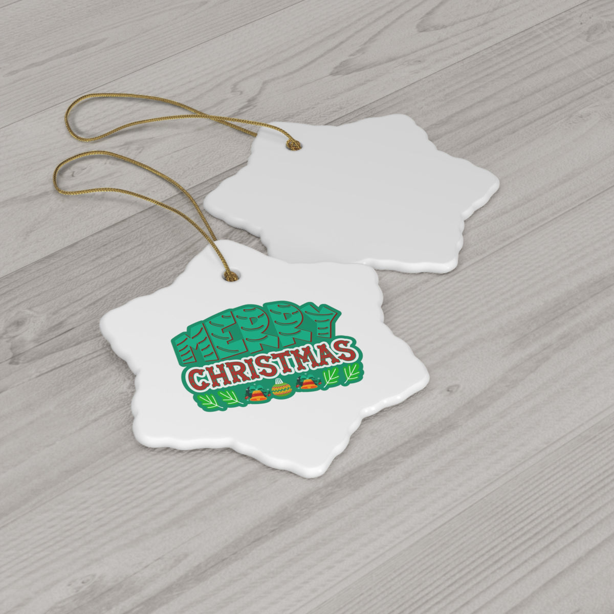 Merry Christmas - Christmas Ceramic Ornament, 4 Shapes