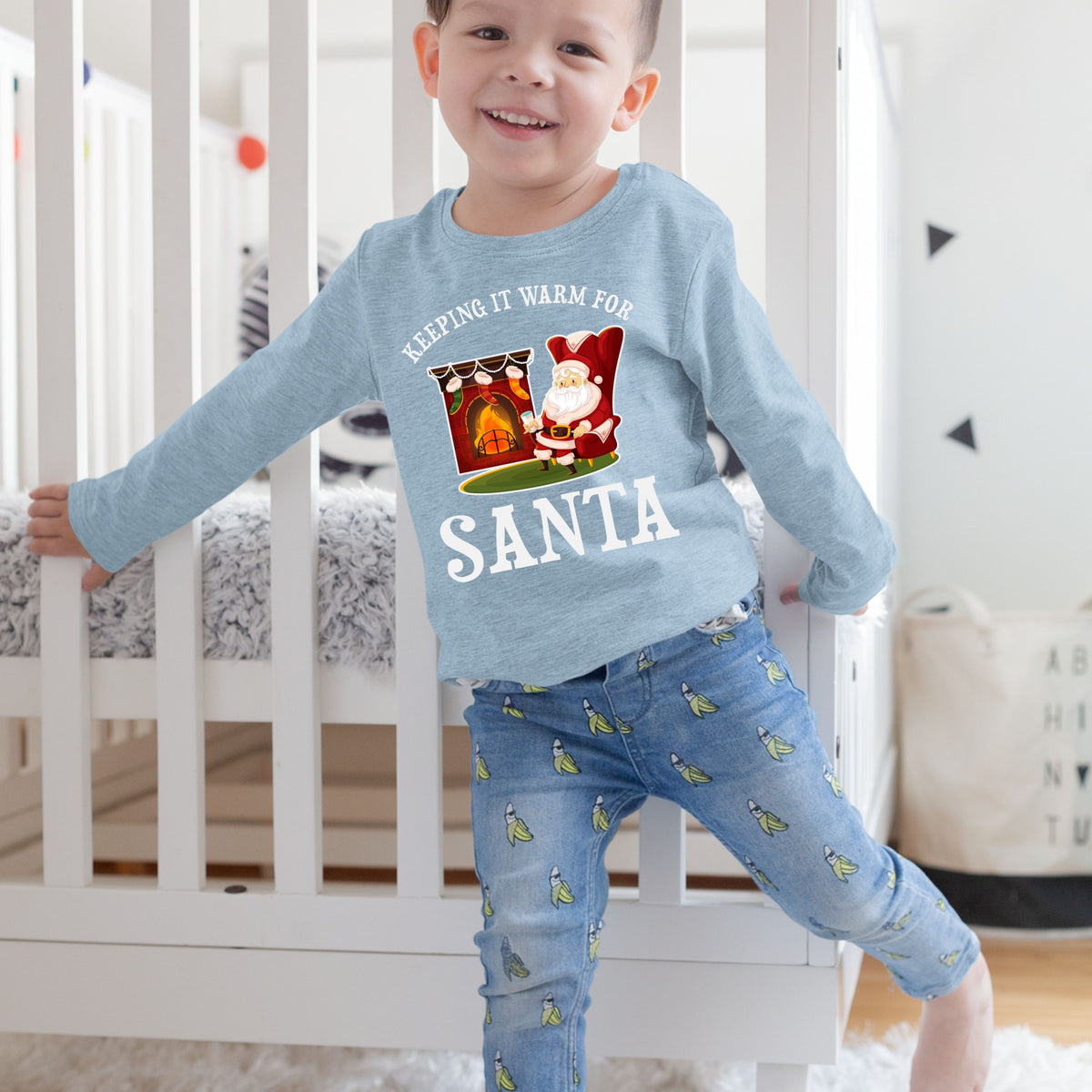 Keeping It Warm for Santa, Toddler Long Sleeves, Christmas Decor, Christmas Clothing, Christmas Sweatshirts, Christmas Shirts, Christmas