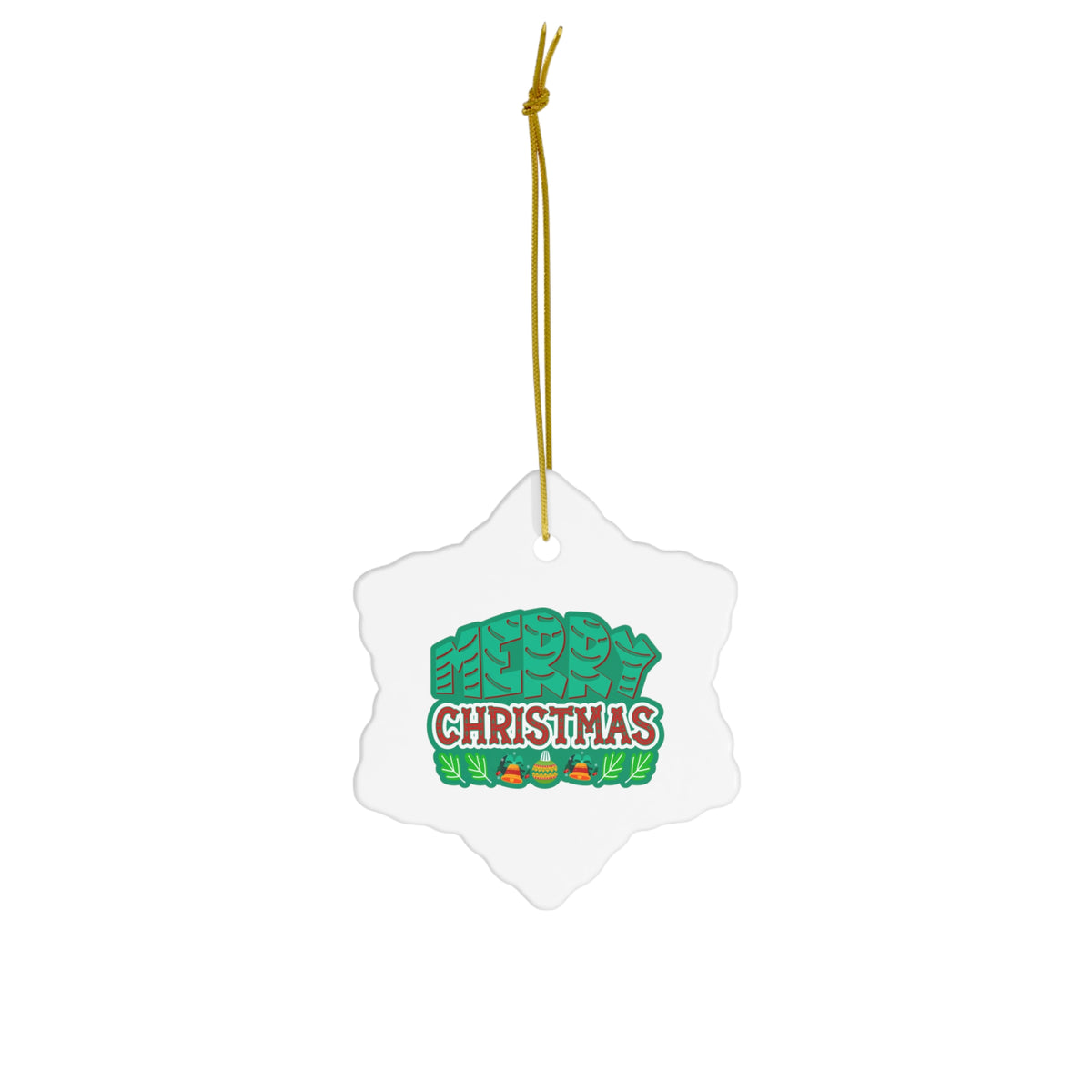 Merry Christmas - Christmas Ceramic Ornament, 4 Shapes