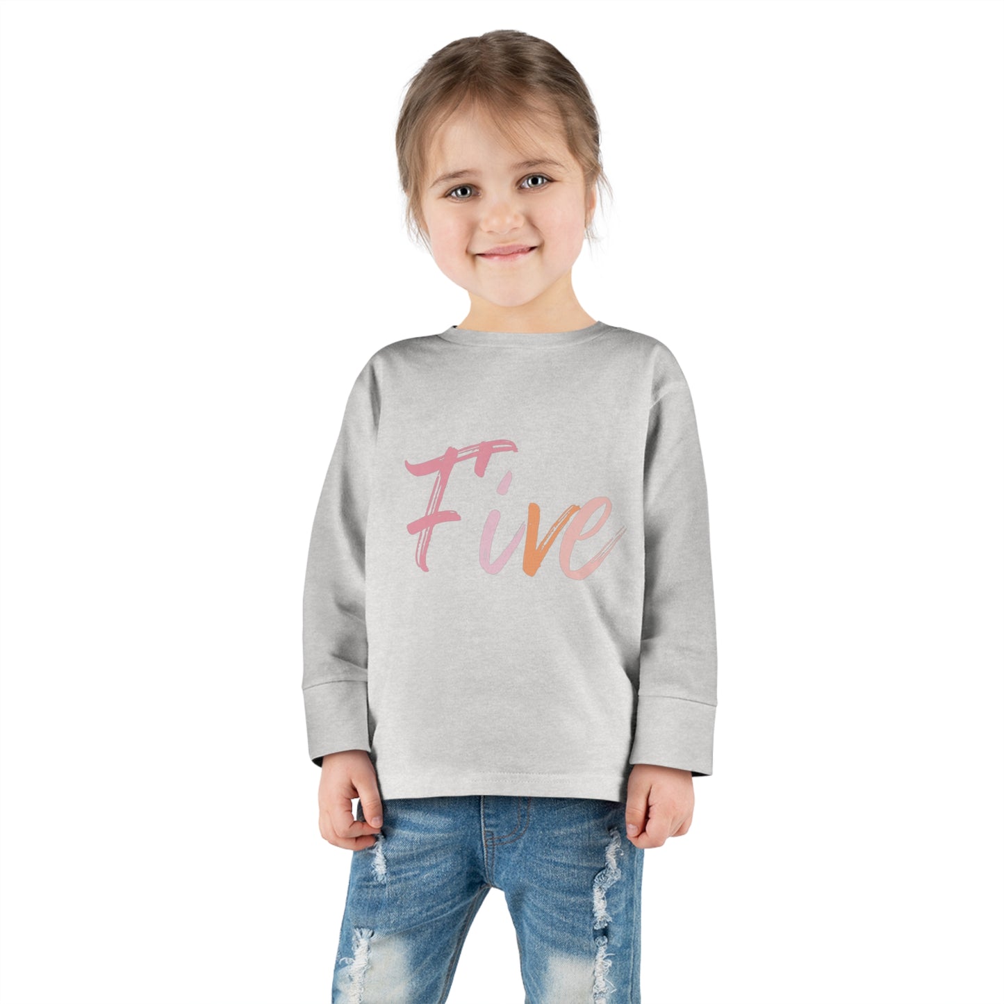 Long Sleeve Age Tee Shirt For 5 Year Old Unisex Kids
