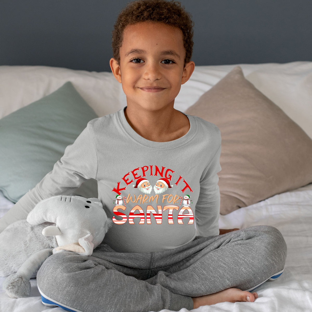 Keeping It Warm for Santa, Christmas Crewneck For Toddler, Christmas Long Sleeve, Christmas Sweatshirt, Christmas Sweater, Christmas Present