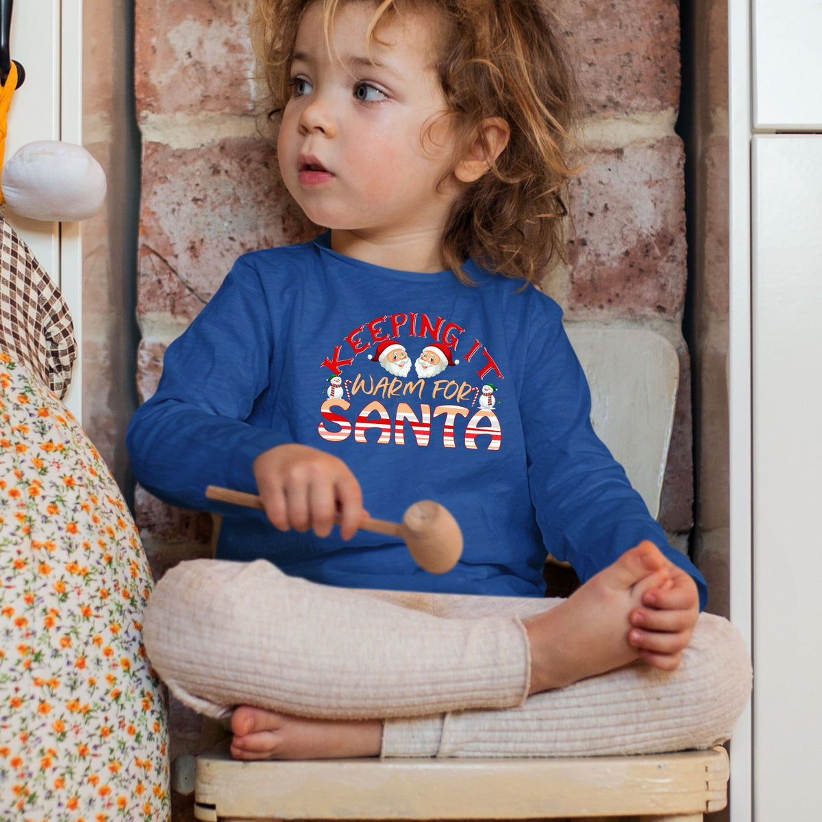 Keeping It Warm for Santa, Christmas Crewneck For Toddler, Christmas Long Sleeve, Christmas Sweatshirt, Christmas Sweater, Christmas Present