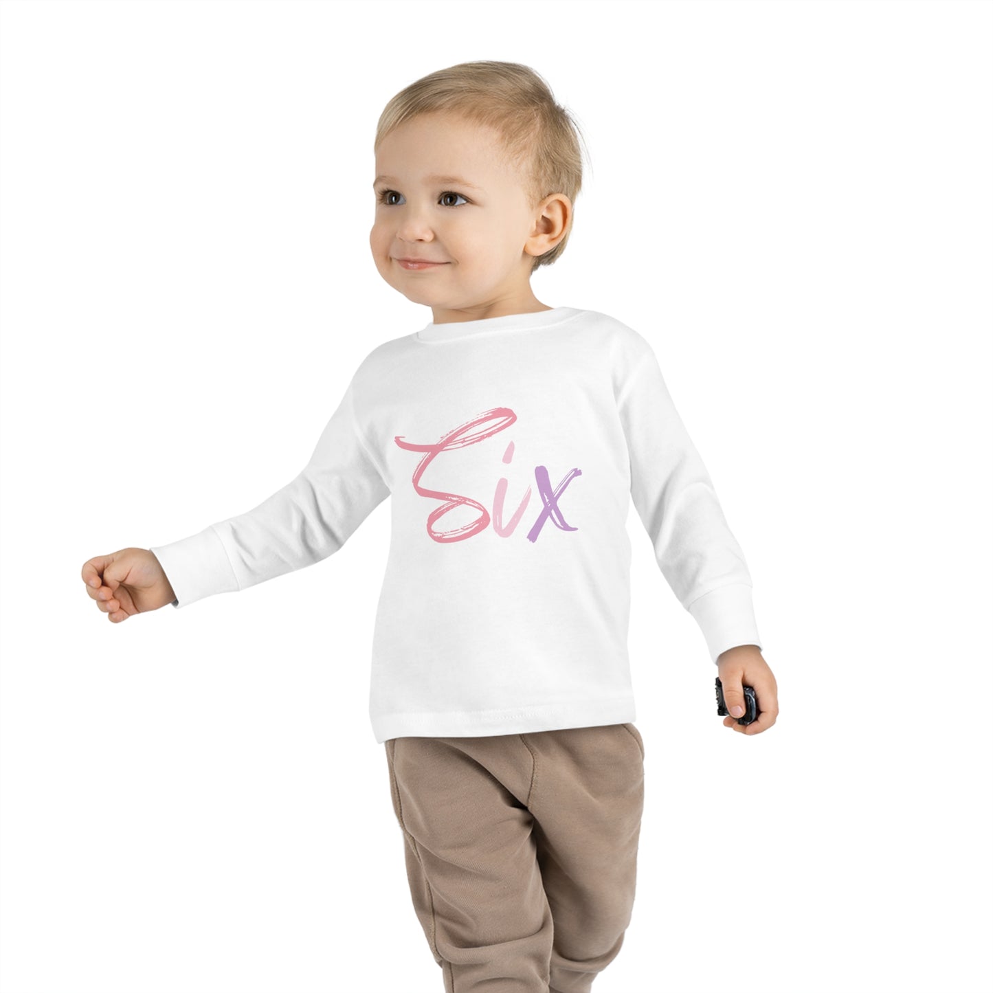 Long Sleeve Age Tee Shirt For 6 Year Old Unisex Kids