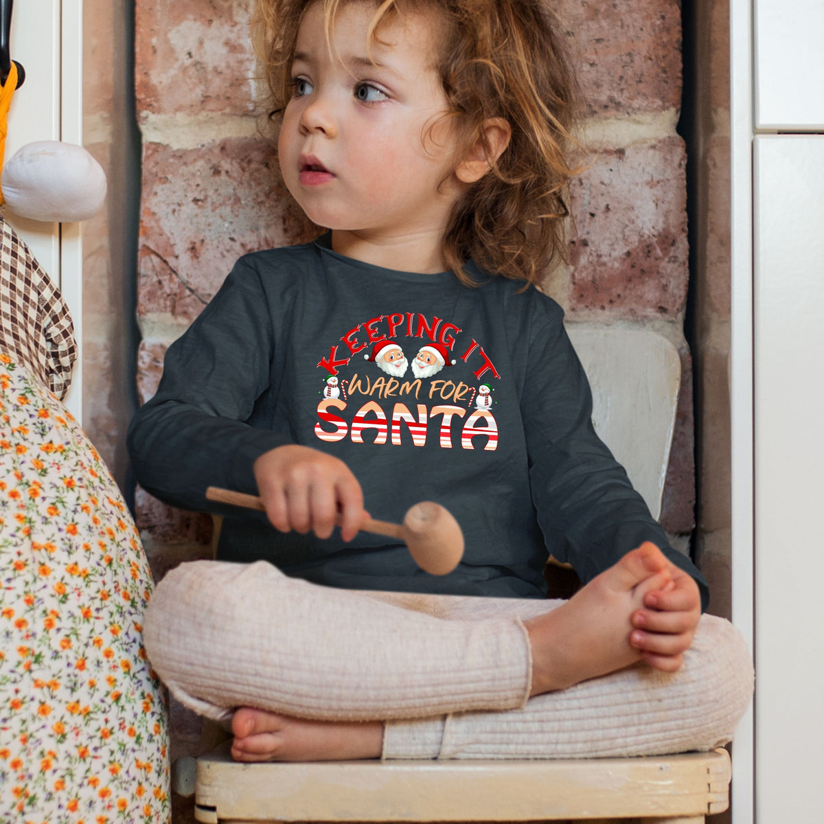 Keeping It Warm for Santa, Christmas Crewneck For Toddler, Christmas Long Sleeve, Christmas Sweatshirt, Christmas Sweater, Christmas Present