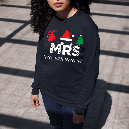 Mrs, Women Long Sleeves, Christmas Decor, Christmas Clothing, Christmas Sweatshirts, Christmas Shirts, Christmas
