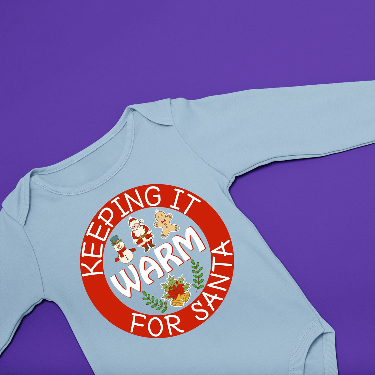 Keeping It Warm for Santa, Christmas Bodysuits, Christmas Long Sleeves, Christmas Bodysuits For Kids, Christmas Onesies, Christmas Present