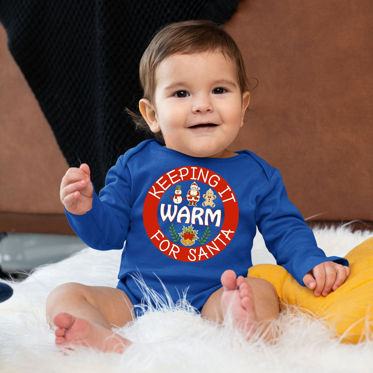 Keeping It Warm for Santa, Christmas Bodysuits, Christmas Long Sleeves, Christmas Bodysuits For Kids, Christmas Onesies, Christmas Present